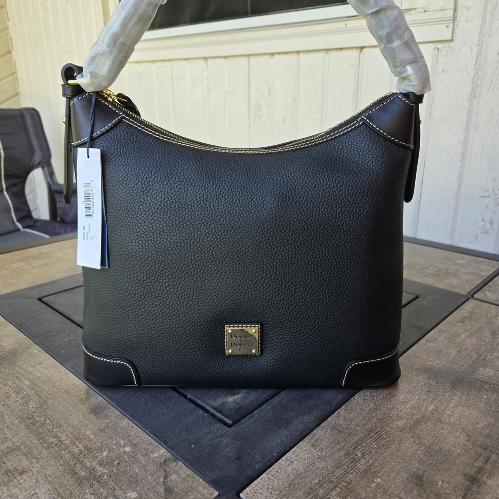 Dooney & Bourke Black Leather Shoulder Bag W/dust Bag
